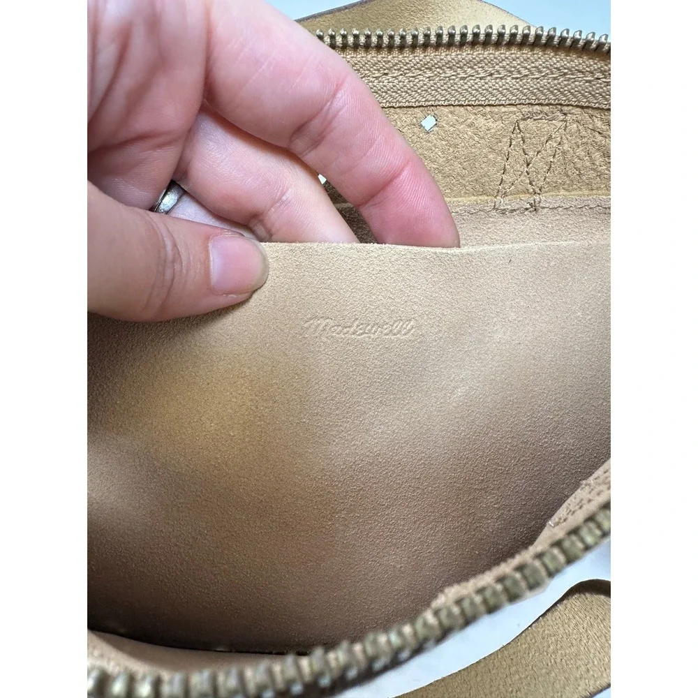 Madewell The Transport Crossbody Bag Geo Holepunch Edition Tan